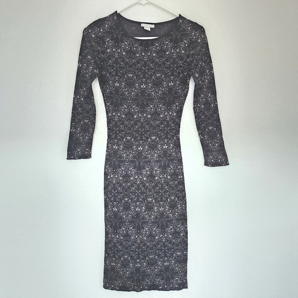 H&M black sweater bodycon mini dress Size XS